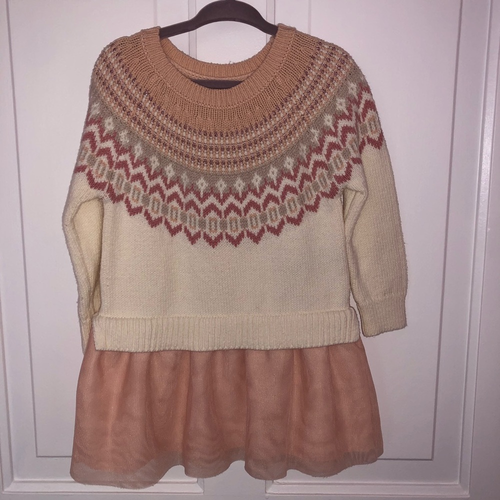 Gap sweater dress with a pink tutu